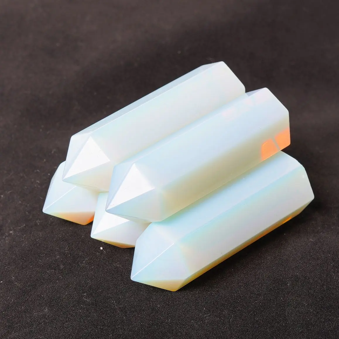 

75mm Natural Opal Quartz Crystal Pillar Point Column Sceptres Rough Stone Point Ore Energy Healing Mineral Specimens
