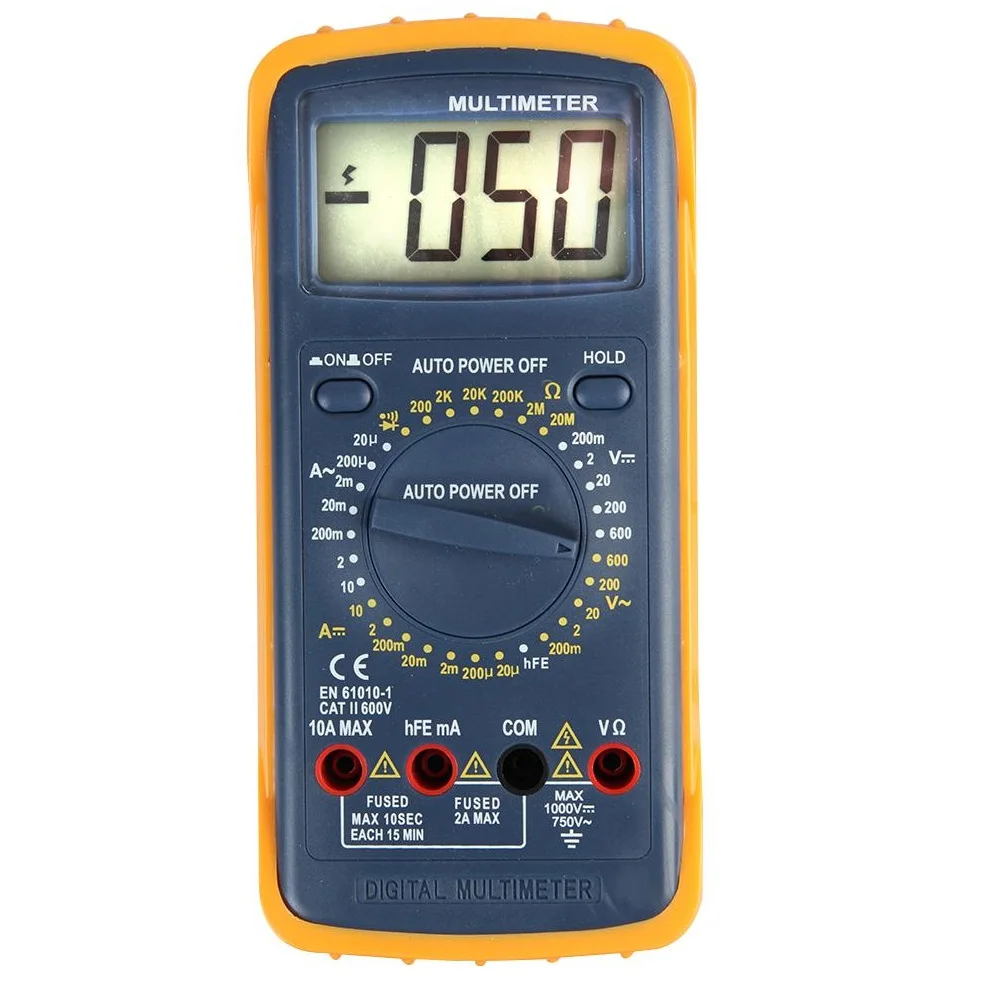 DURATOOL D03143 Handheld Digital Multimeter, AC/DC Current, AC/DC Voltage, Continuity, Diode, Resistance, 3