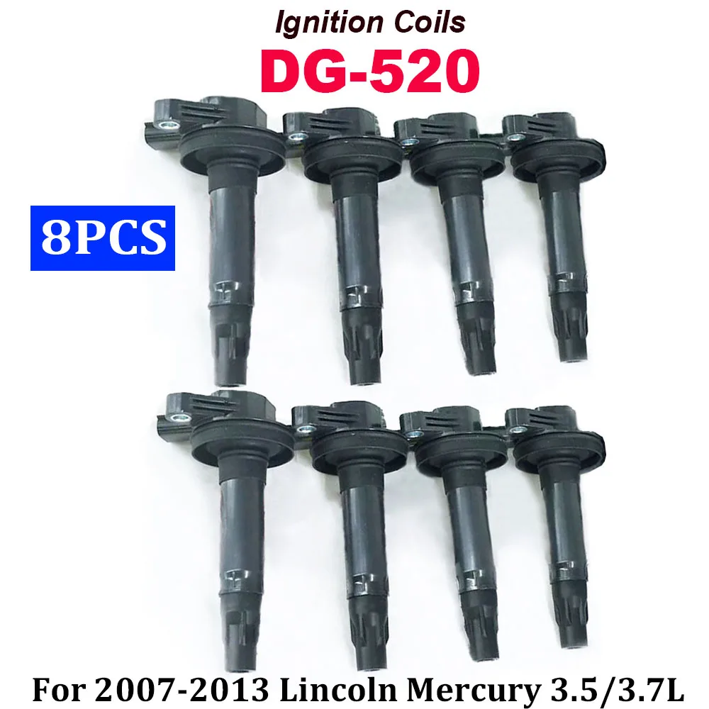 

8PCS DG520 Ignition Coils DG-520 7T4Z-12029-E 7T4Z12029E For 2013-2016 Lincoln MKS MKT 3.7L V6 UF553 GN10237 UF595 High Quality