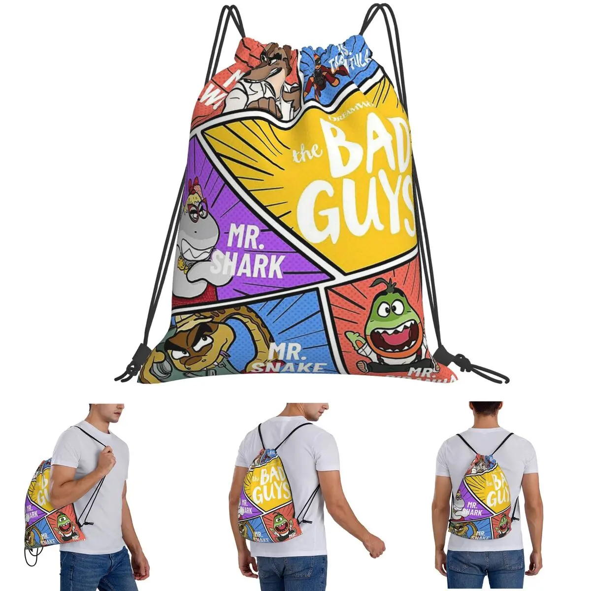 나쁜 녀석 귀여운 배낭 캐주얼 드로스트링 가방 신발 가방 여행 학교용 책 가방