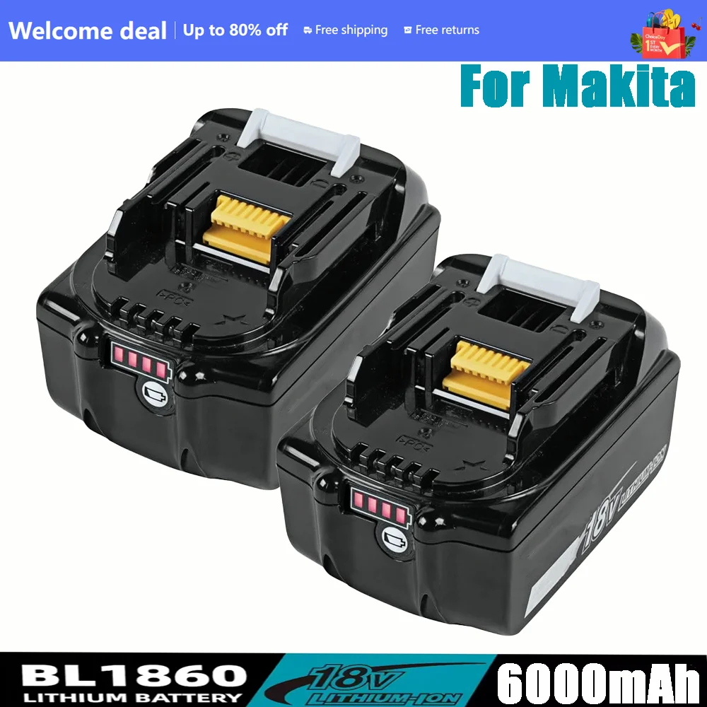 

Оригинальный аккумулятор 6 Ач для Makita 6 Ач/5 Ач для Makita 18 В BL1830B BL1850B BL1850 BL1840 BL1860 BL1815, сменный литиевый аккумулятор
