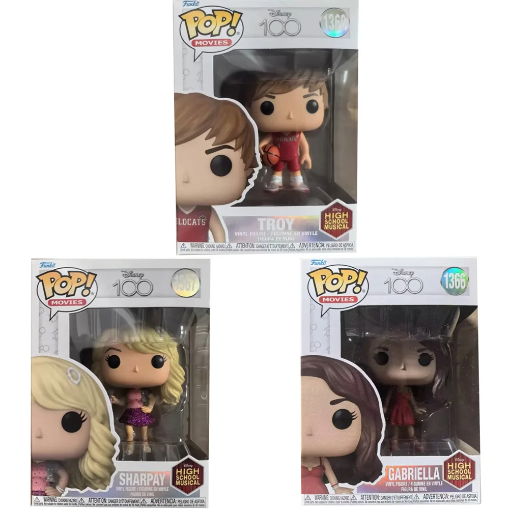 Funkos de Películas Disney 100 Años High School Musical Gabriella # 1366 Sharpay 1367 #   Troy # 1368 Figuras de Acción Coleccionables, Juguetes, Muñecas, Regalos