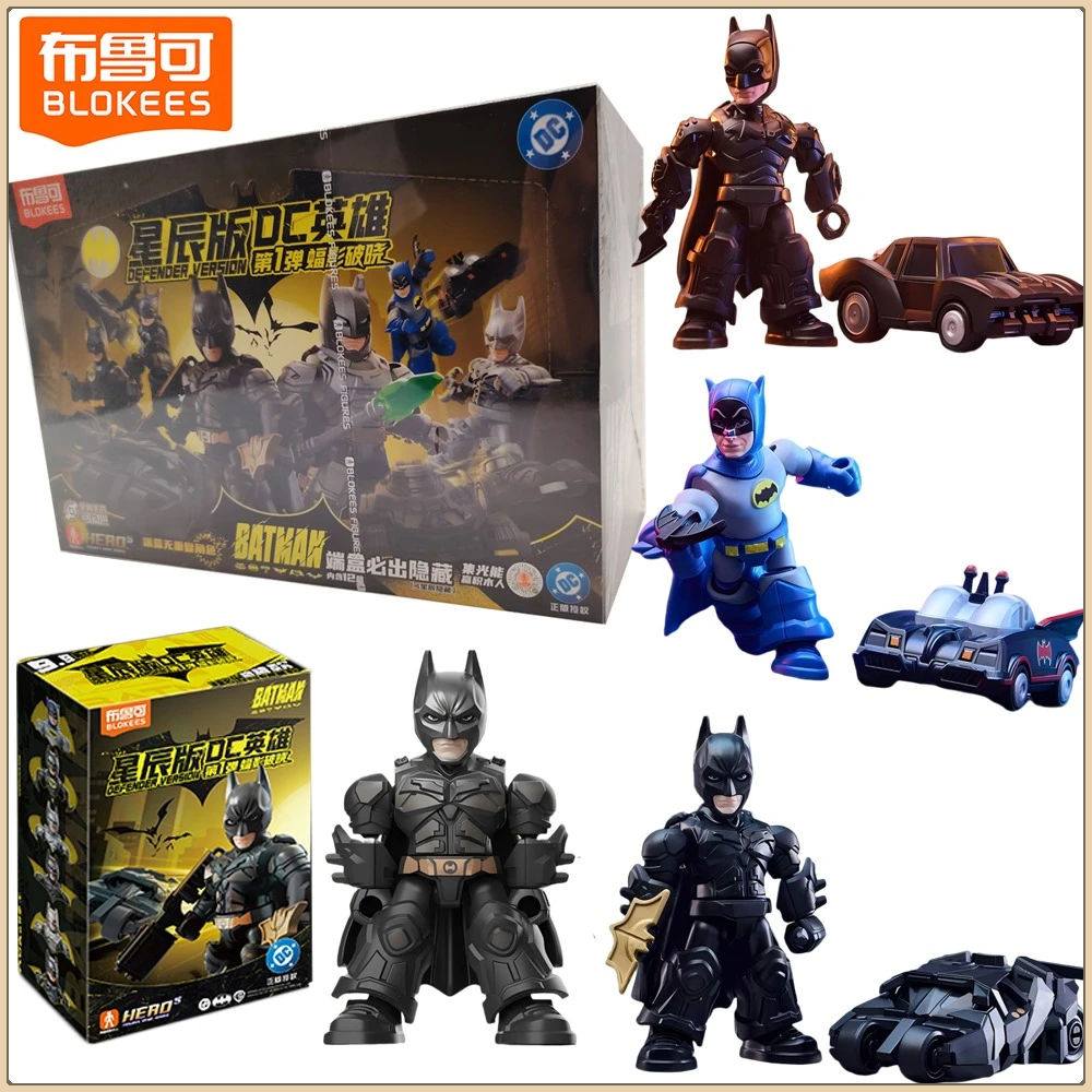 

BLOKEES Genuine BATMAN Defender Version Series Blind Box Cartoon Unique Design Characters Decoration Model Ornament Kids Gifts