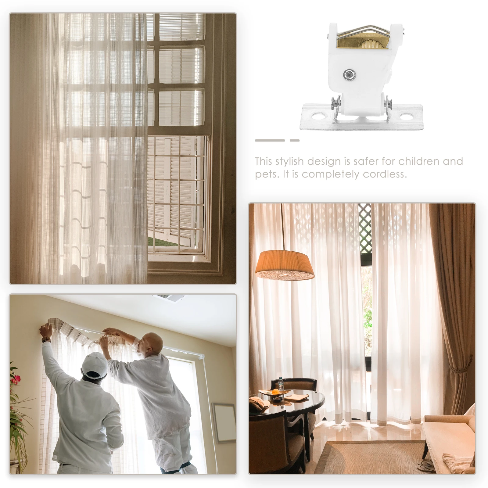 

4 Pcs Pulley Lock High Quality Window Blinds Locks Roman Shade Cord Lock Accessories Smooth Move Curtain Refinement Safe Pets