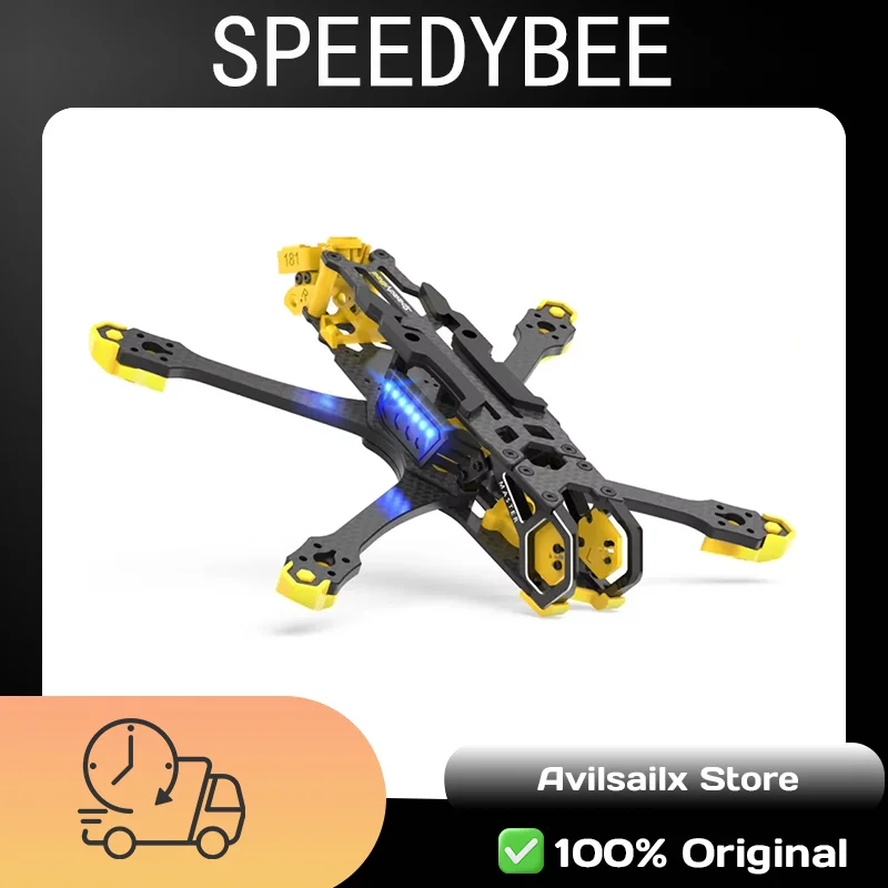 

SpeedyBee Master 5 V2 5-дюймовый комплект светодиодов с рамой H-FOV 130 ° секция поддерживает воздушный блок DJI O3 ND-фильтры для гоночного дрона FPV