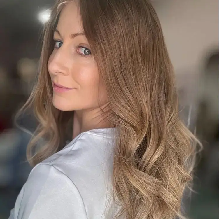 20 "الفاخرة أومبير العسل شقراء الدانتيل شعر مستعار أمامي مع جذور داكنة 100% قسط الألياف الاصطناعية طويلة طول شعر مستعار فوتورا مع جذور داكنة #1