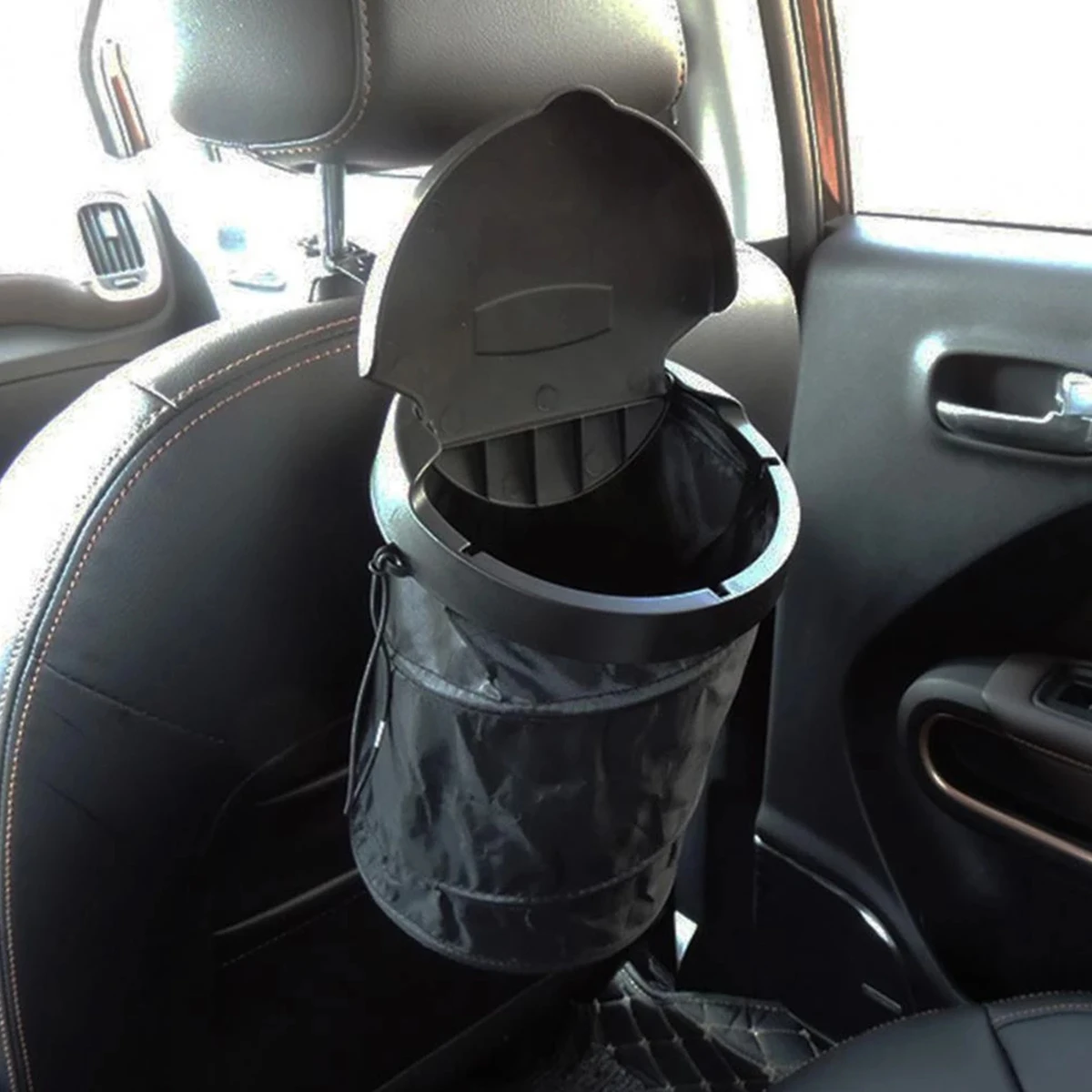 Foldable Car Trash Can Hanging Waterproof Leakproof Trash Can Storage Bag for Car with Large Capacity Car Interior Accessories