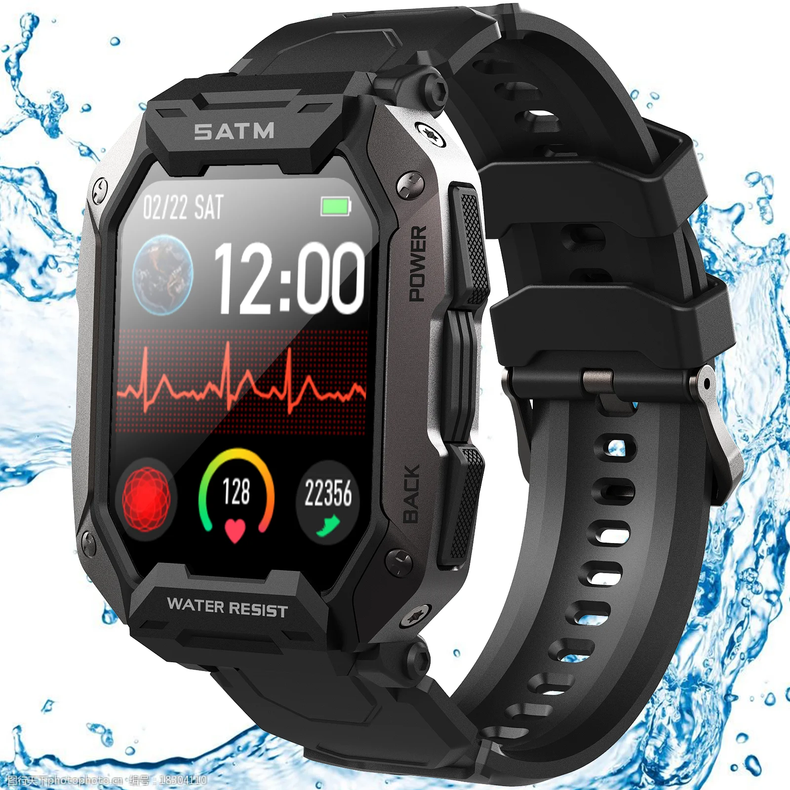 LaNikar Neue Smartwatch für Herren, 5 ATM wasserdicht, Fitness-Sportuhr, Aktivitäts-Tracker mit Schrittzähler, kompatibel mit Android iOS