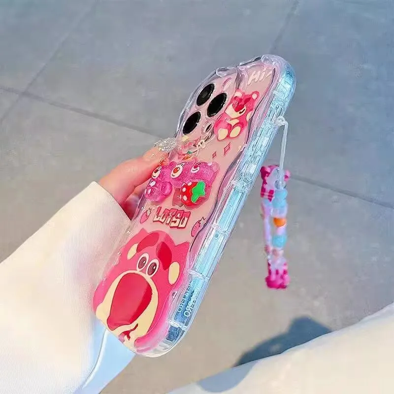 ثلاثية الأبعاد لوتسو الدب سلسلة الحال بالنسبة ممن لهم Realme C75 C65 C67 C63 C61 C51 ملاحظة 50 60 C53 C55 C33 C35 C15 C12 C11 13 6 برو 8 غلاف الهاتف