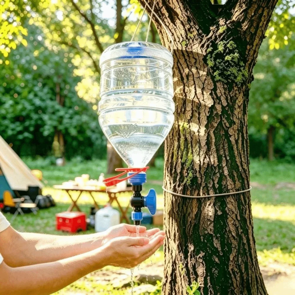 38mm Bottle Mouth Fit Water Bottle Tap Adapter Flow Adjustable Butterfly Handle Camping Water Control Valve Leakproof Sealed