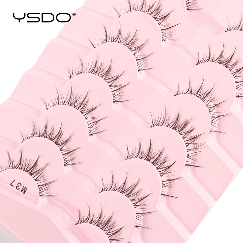 YSDO Manga Lashes 3/5/7 Pairs Natural Long Wispy 3D Mink Eyelashes Fluffy Soft False Lashes Reusable Makeup Cosplay Faux Cils