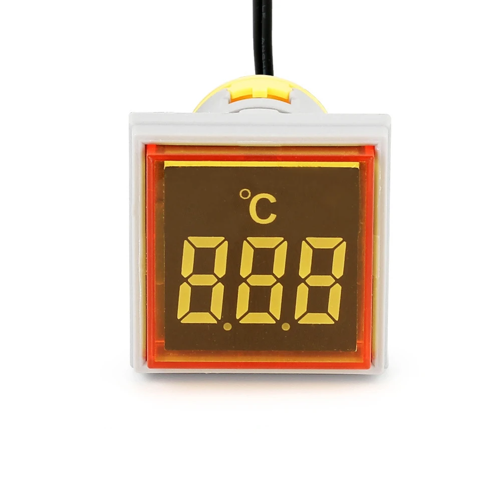 ABILKEEN LED Illuminate Digital Display Signal Indicator Light -20℃~199℃ Square Head Digital Display Thermometer