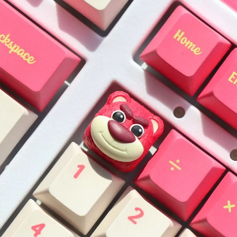 Disney Lotso Keycap Cute Cartoon Individuality Creative Mechanical Keyboard Keys Resin 3D anime Animation Gift Wholesale