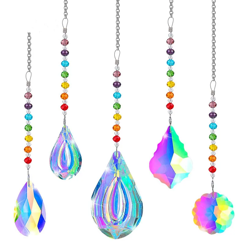 Top Quality Crystal Sparkle Pendant Rainbow Maker Hanging DIY Suncatcher For Chandelier Part Wedding Favors Home Or Garden Déco