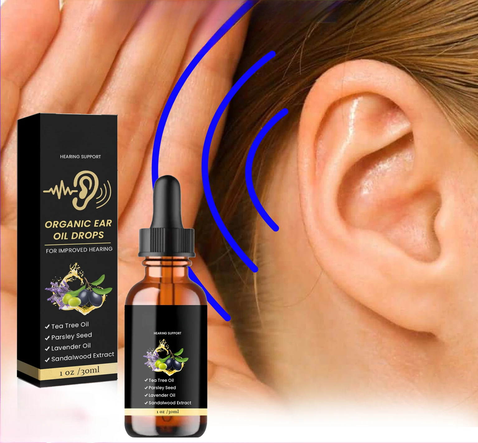 

Ear oil drops for cleaning earwax and relieving discomfort in the back and ears of tinnitus. Ear health care drops