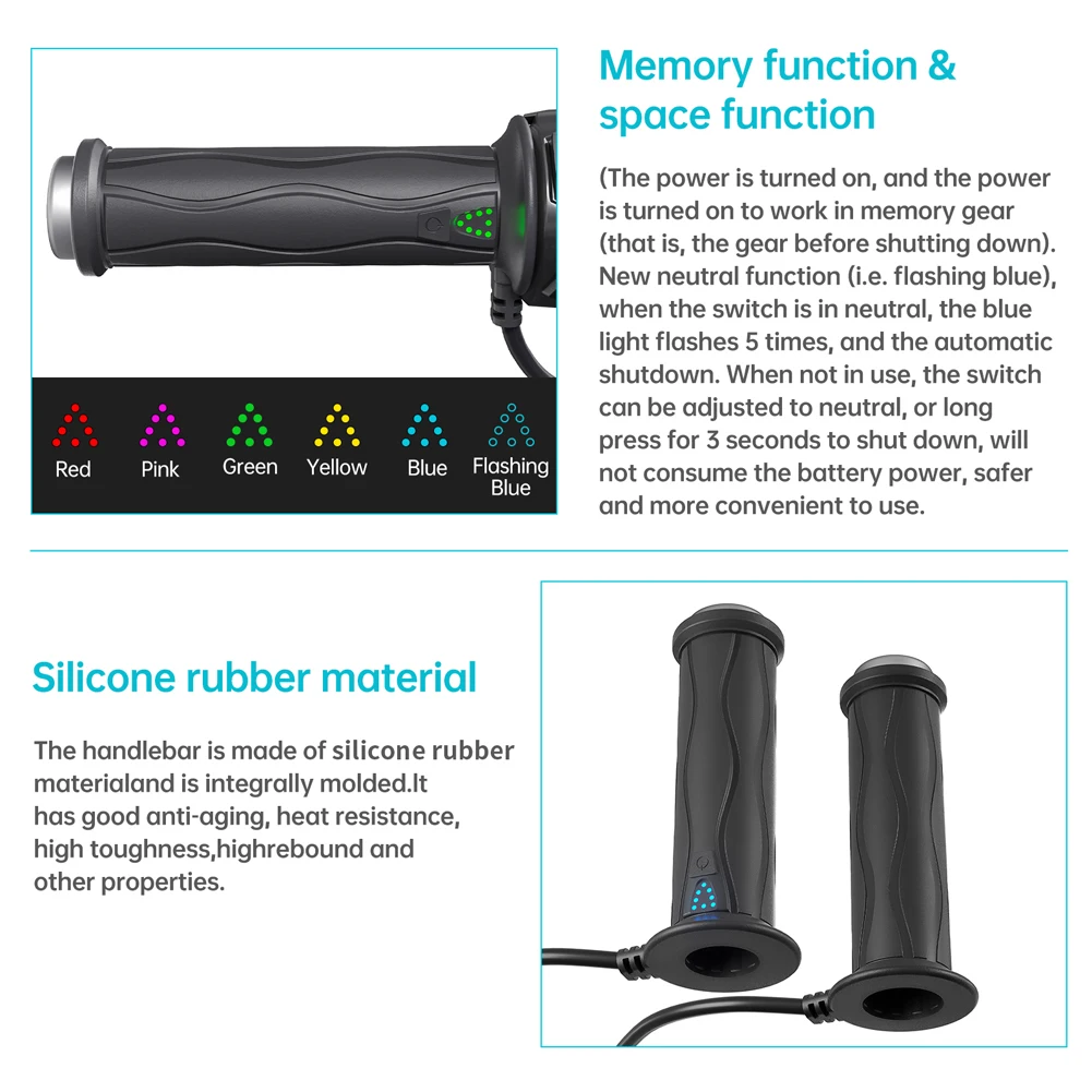 تيار مستمر 12 فولت قابل للتعديل قبضة ساخنة مقبض مقاوم للماء التدفئة الكهربائية مقبض 5-العتاد الكهربائية ساخنة قبضة قطع غيار الدراجات النارية لفصل الشتاء