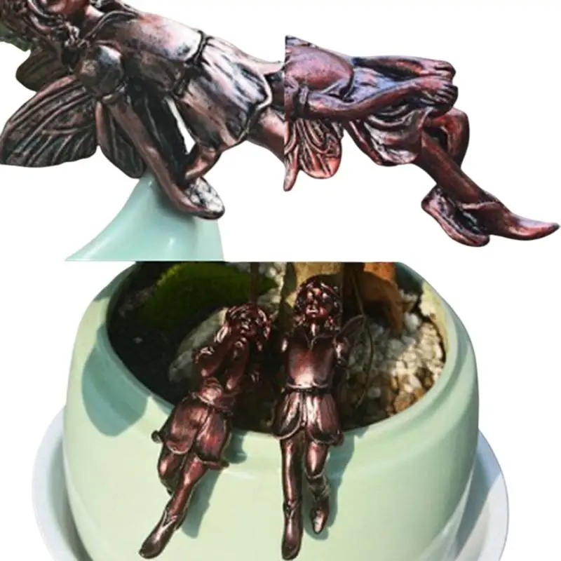 

Садовые украшения для горшков, сказочная девушка, подвесная чашка, украшение из смолы, сказочная комбинированная цветочная корзина, украшение для края