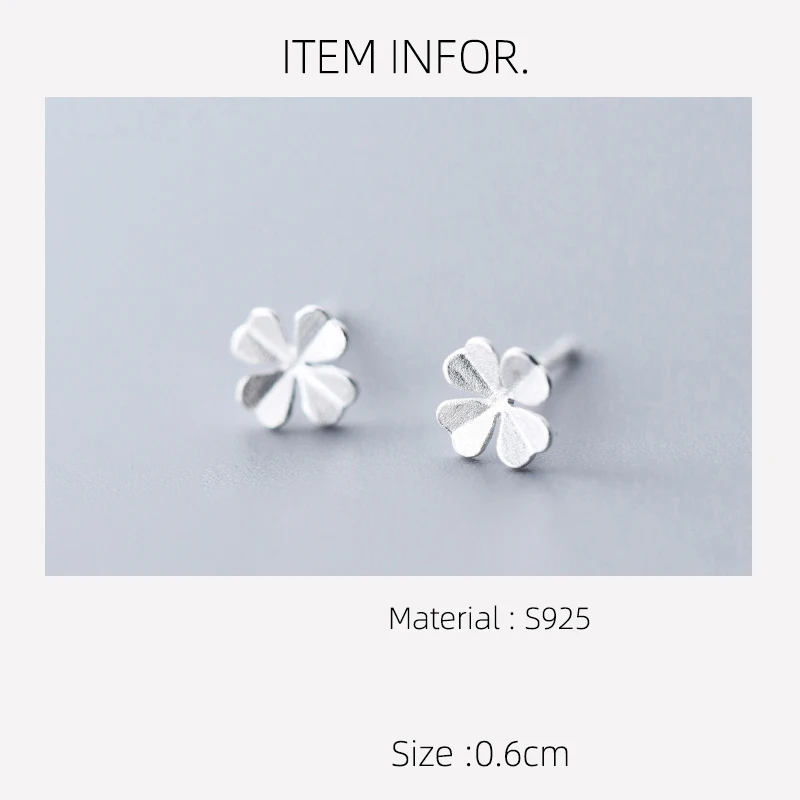 La Monada Stud Earrings For Women Silver 925 Frosted Clover Fine Women Earrings In Jewelry Stud Earrings 925 Sterling Silver