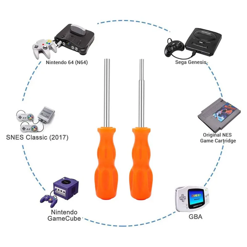 3.8mm + 4.5mm Screwdriver Tool Repair Gamebit For NES, SNES, N64, GameBoy, SEGA And GameBoy Color Cartridges Screwdriver