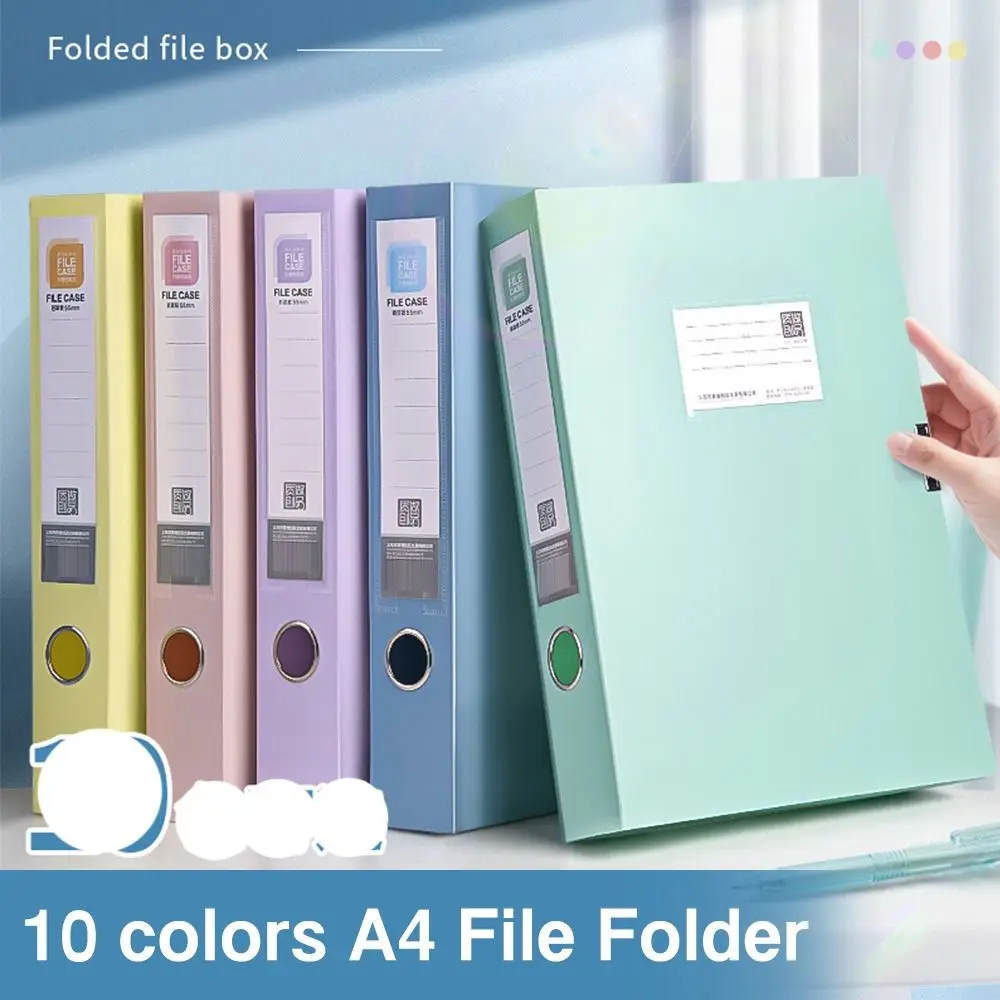 Thickened A4 File Folder Large Capacity Morandi/Retro Color Archive Box Multifunctional Test Paper Storage Organizer