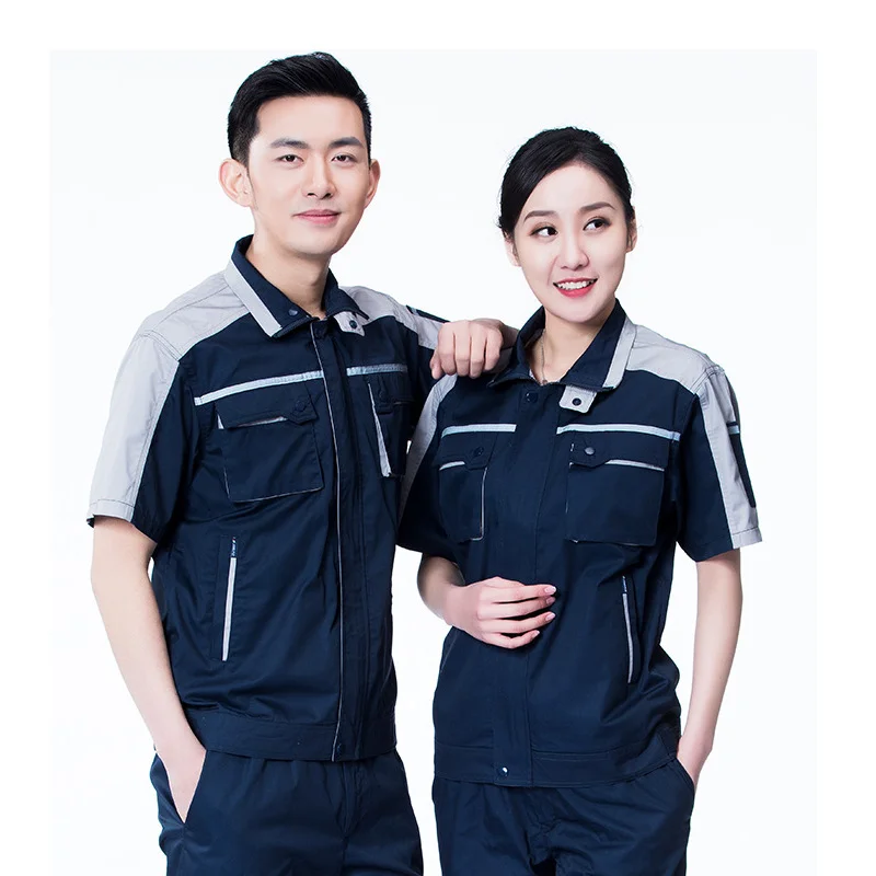 

Unisex Summer Workshop Short Sleeves Workplace Work Clothes Overalls Worker Clothing Workwear Uniform Can Be Customized Logo