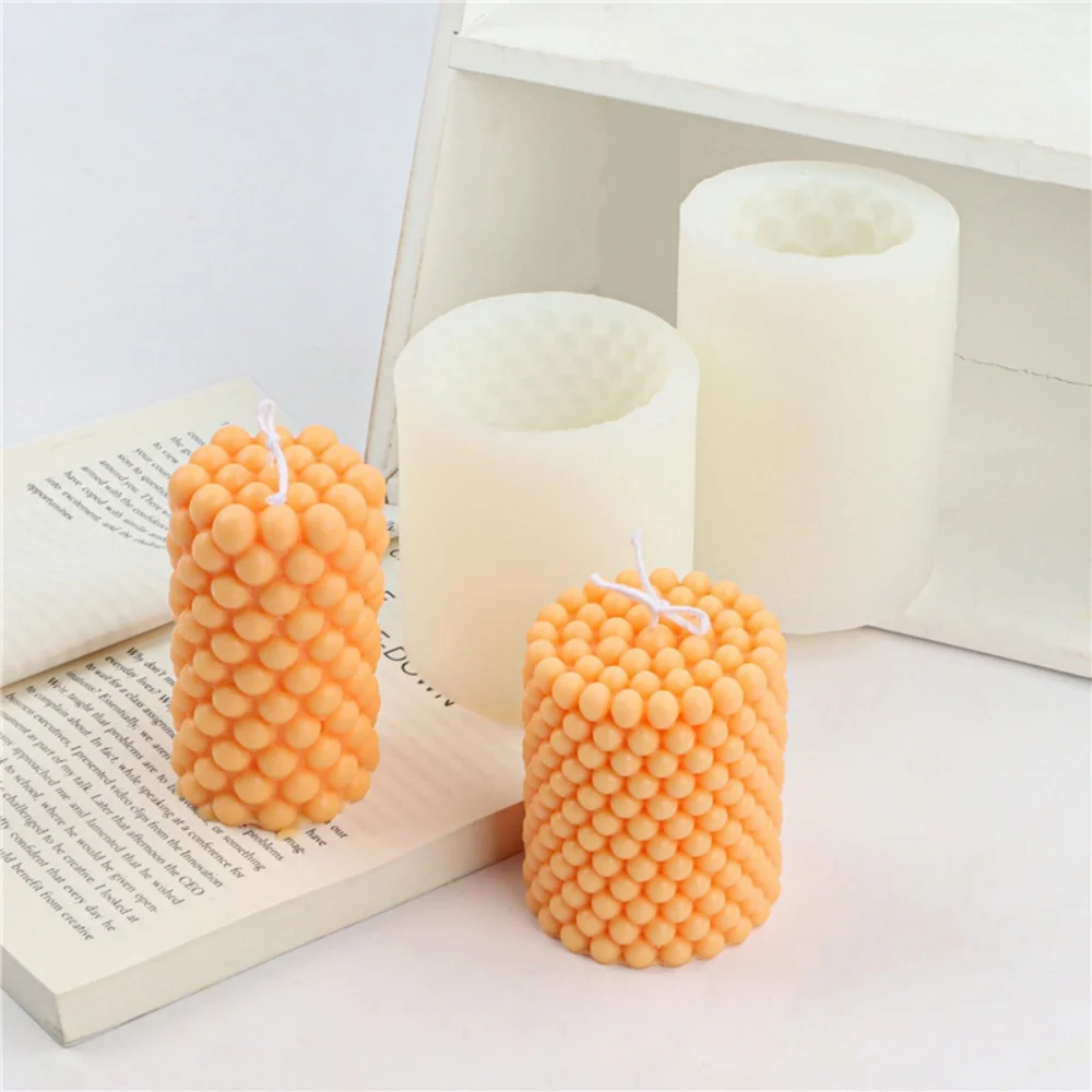

Гранулированный узор, цилиндрическая силиконовая форма для свечей, цилиндрическая пузырьковая форма из смолы для изготовления свечей, глина, ремесло, декор для рабочего стола