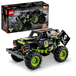 LEGO Technic Monster Jam Grave Digger 42118 Set Truck Toy to Off-Road Buggy Pull-Back Motor Vehicle Playset for Gift 212 Pieces