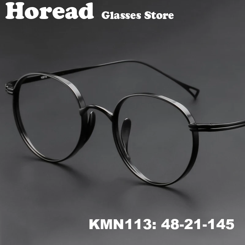 日本製手作りオーバルメガネフレーム男性女性-kmn113-チタン超軽量ブランドデザイン眼鏡ファッションヴィンテージ眼鏡-gafas