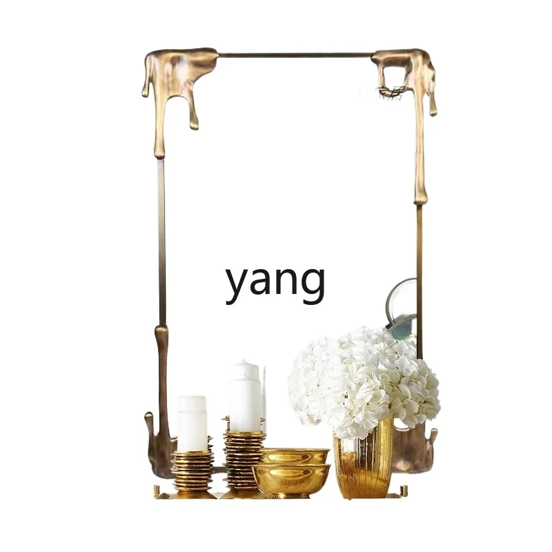 

LXL Retro Large Mirror Special-Shaped Light Luxury Wall Hanging Dressing Mirror High-Grade Bathroom Decorative Mirror