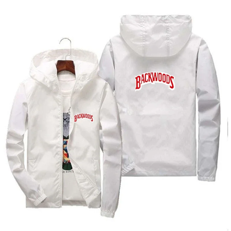 Sudadera con capucha y cremallera para hombre, abrigo fino con estampado de BACKWOODS, ropa de calle informal a prueba de viento, 7XL, primavera y verano, 2023