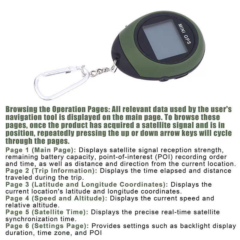 High-Precision Satellite Mini Handheld GPS Coordinates Compass Altitude Locator Navigator Outdoor Sports Hiking Tracker