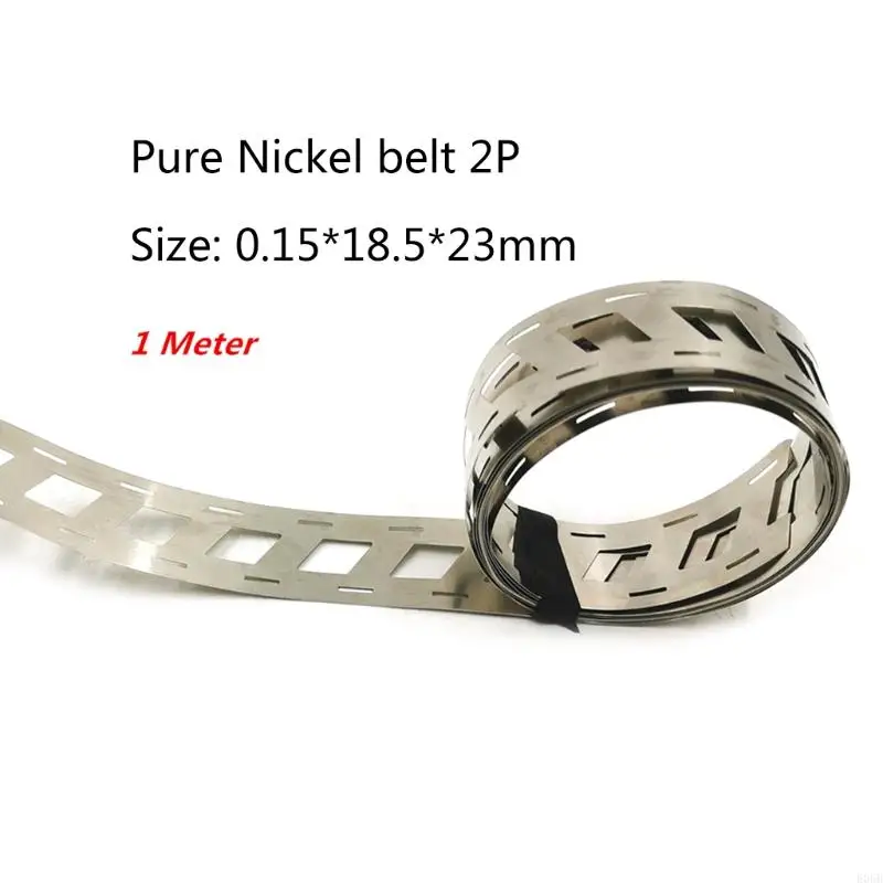 E06B 0.15x18.5mmx23 มม. สายพานนิกเกิลบริสุทธิ์ 2p 18650 แบตเตอรี่ลิเธียมสปอตเชื่อมทางเดินนิกเกิลนิกเกิลแบตเตอรี่ Li-ion