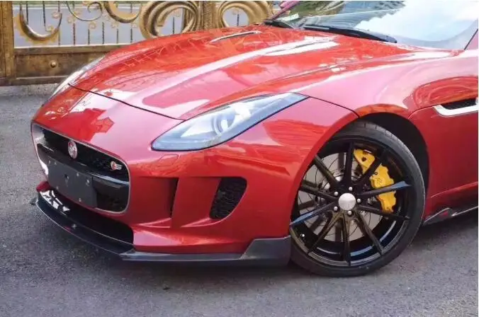 Real Carbon Fiber Car Front Bumper Lip Splitter Diffuser Lip Spoiler For Jaguar F-TYPE 2014 2015 2016 2017 2018 2019