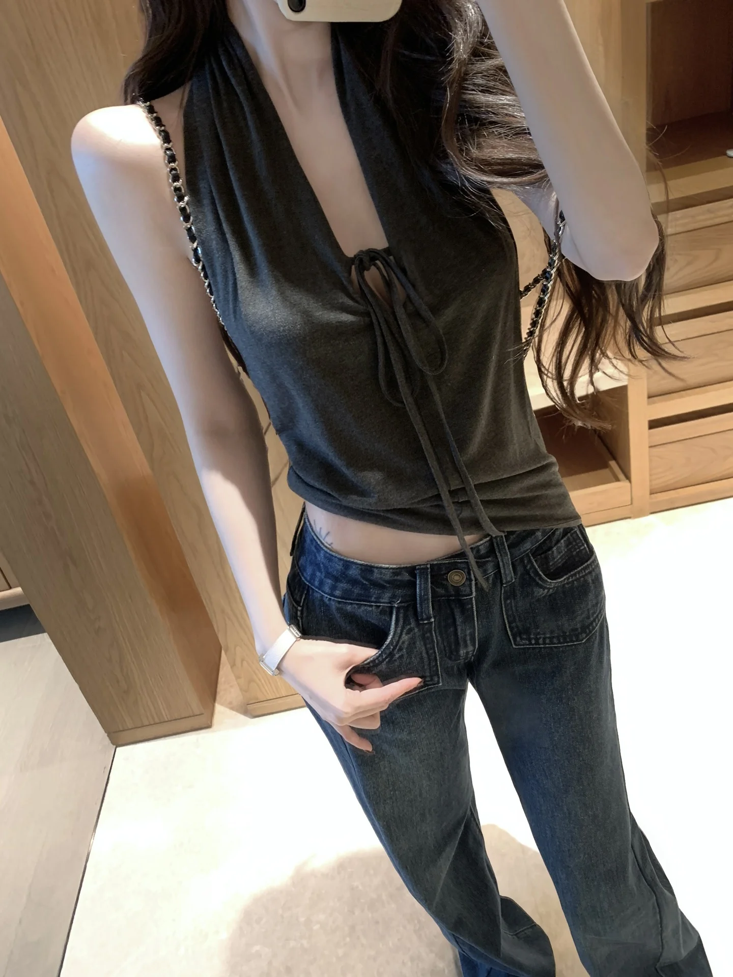 

Винтажные джинсы с низкой посадкой и прямыми штанинами, ретро-брюки из хлопка для повседневной носки, с эффектом подтяжки ягодиц, в стиле середины века, на молнии