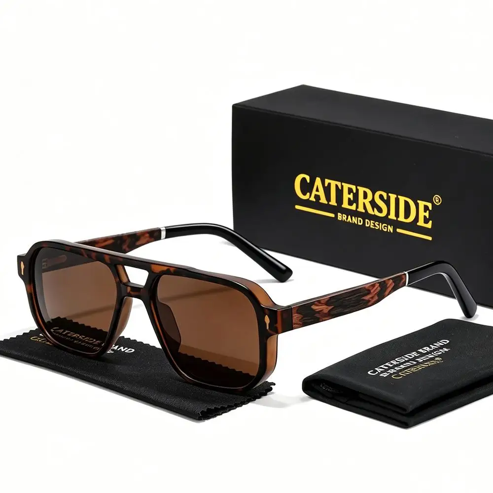 CATERSIDE Retro Herren Polarisierte Sonnenbrille mit Naturholzstangen, Piloten-Sonnenbrille für Damen, Outdoor-Reise-Fahrbrille UV400 – Detail 29