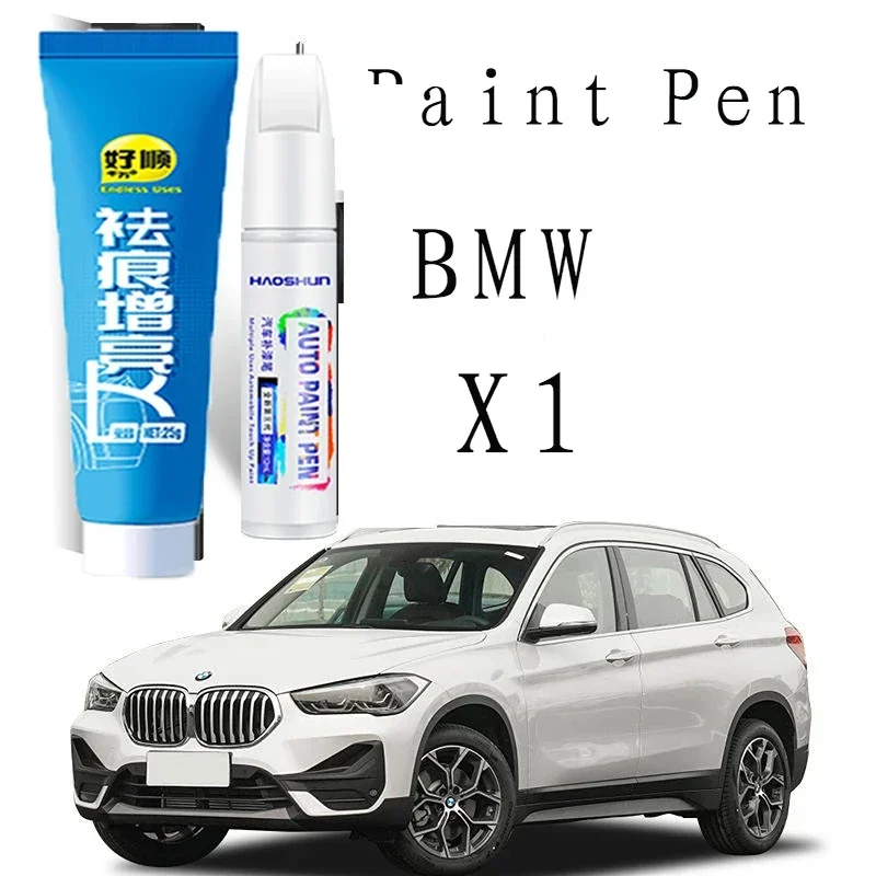 Bolígrafo de pintura para arañazos de coche, adecuado para BMW X1, bolígrafo de reparación de pintura, mineral Original blanco especial X1, suministros para coche, modificación de arañazos