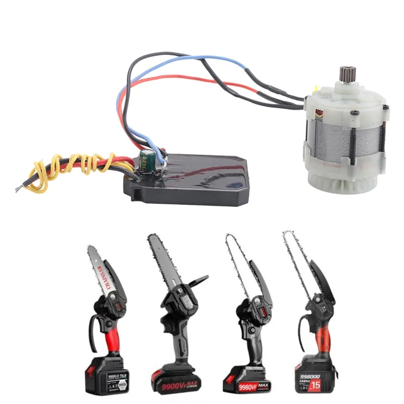 Chainsaw Miniเลื่อยมอเตอร์Brushlessมอเตอร์ลิเธียมเลื่อยไฟฟ้า 21V 14 ฟัน 550 ประเภทมอเตอร์สําหรับ 4In/6In/8 นิ้วMini Saw