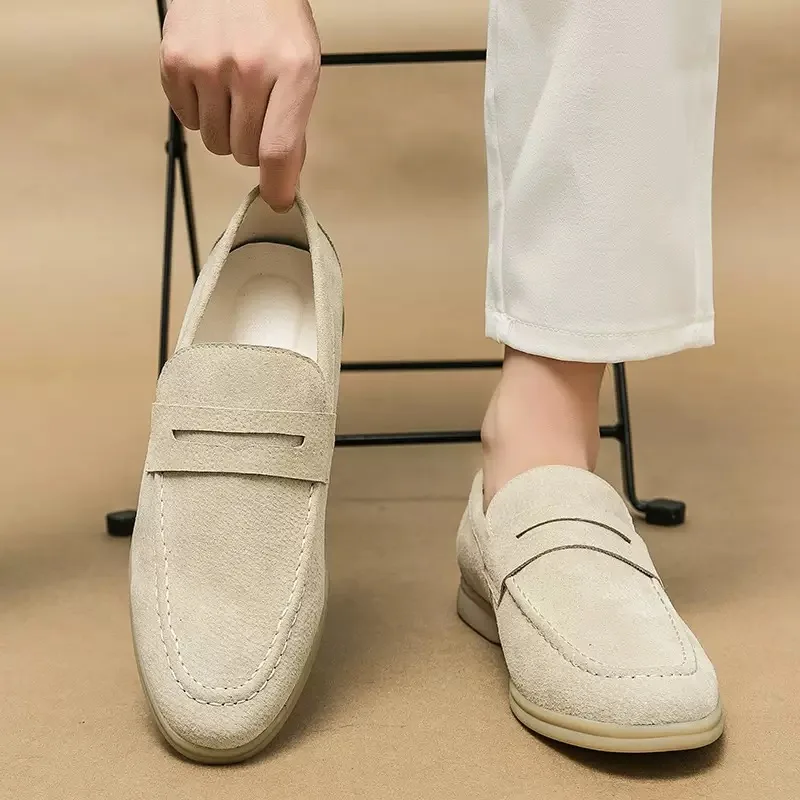 

New Men's Loafers Business Shoes Suede Soft Sole Men's Casual Retro Flat Shoes Moccasins Designer Slip on Men's Shoes