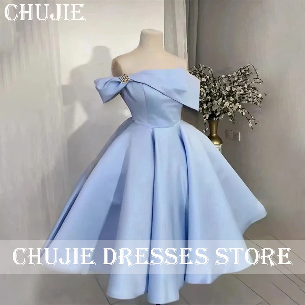 

Light Blue A Line Pleat Cocktail Dress vestidos graduación adolescentes Homecoming Dresses Teens Customized Evening Party Gowns