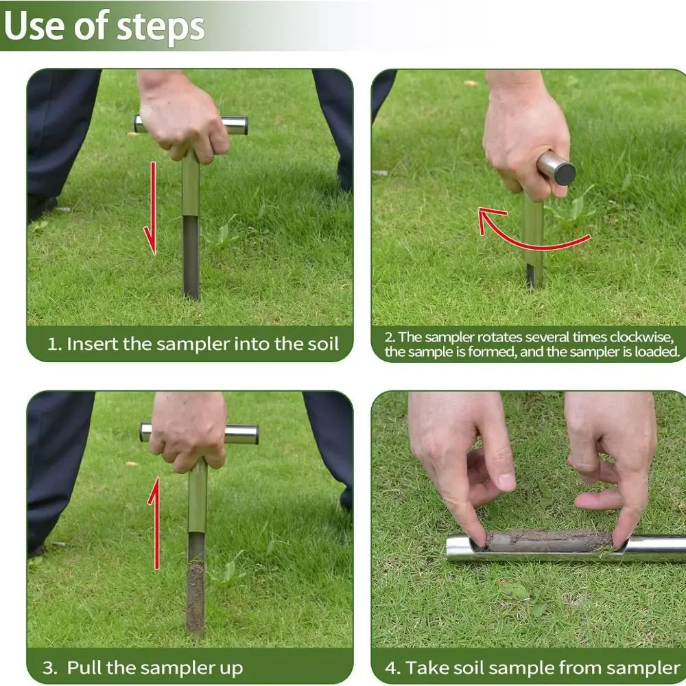 

Профессиональный зонд для почвы из нержавеющей стали, устойчивый к коррозии, с Т-образной ручкой, прочный инструмент для отбора проб почвы, садовый инструмент