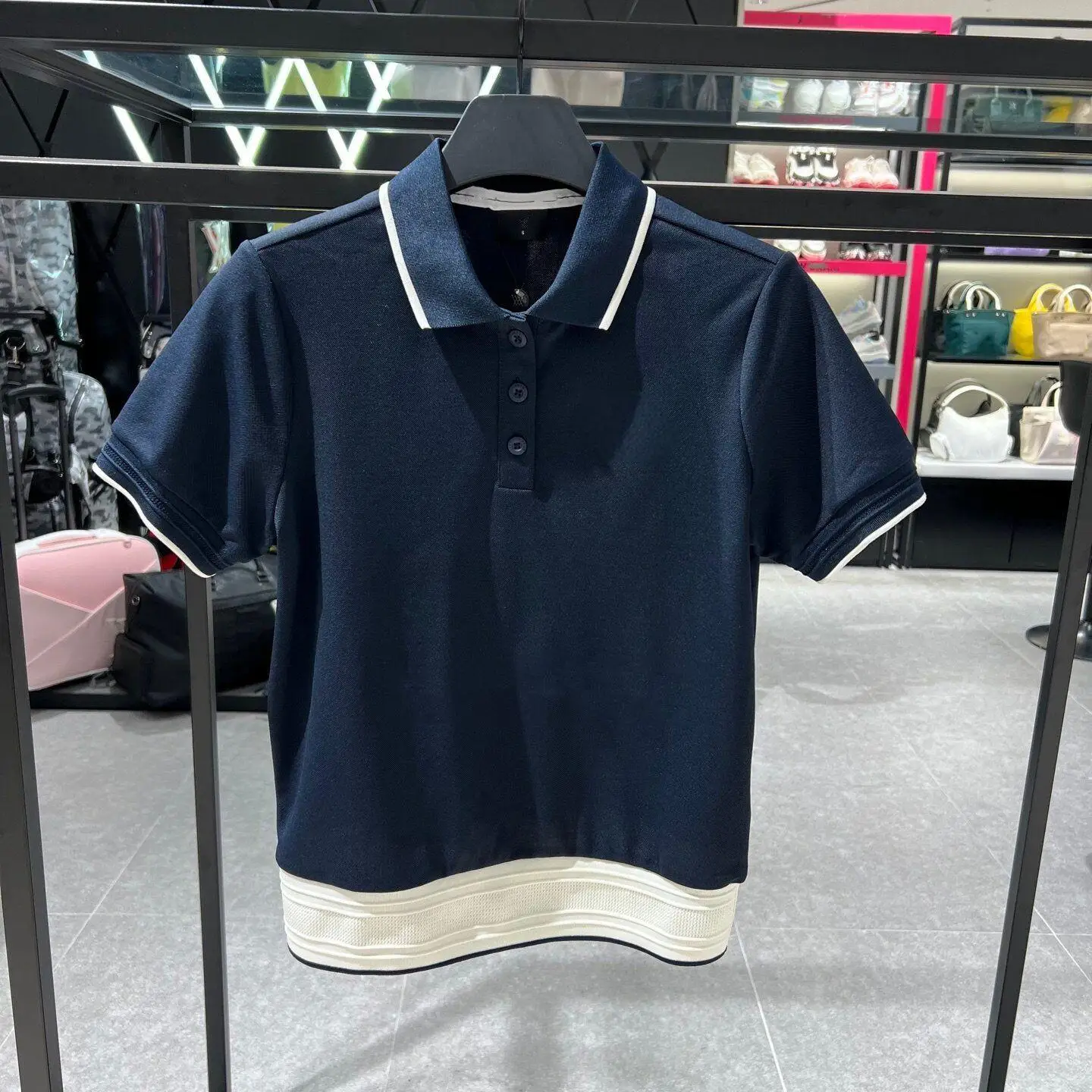 2026 Summer New Women Golf Polo Lapel Letter Print Thin Short Sleeve Comfortable Versatile Casual Sports Tops
