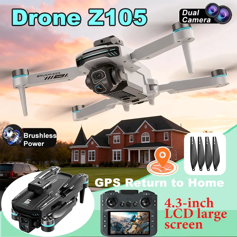 Novo z105 drone 1080p câmera hd fluxo óptico 5g wifi fotografia aérea profissional sem escova full surround drone quadcopter brinquedo
