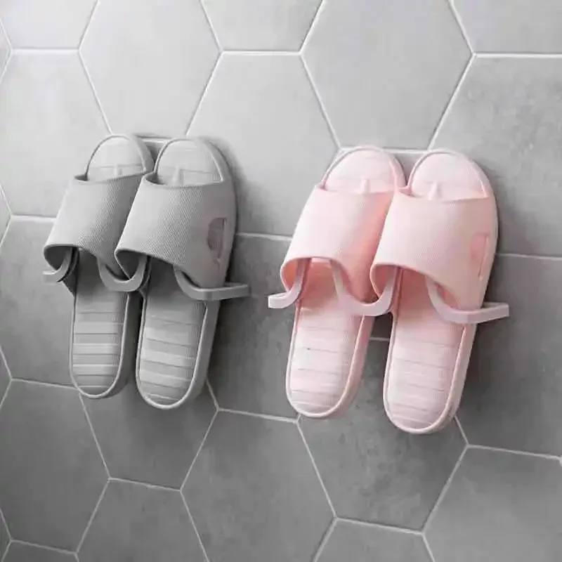 New Wall Mounted Shoe Rack Bathroom Home Shoe Organizer Space Saving Slippers Hanger Bathroom Slipper Hanging Slipper Storage