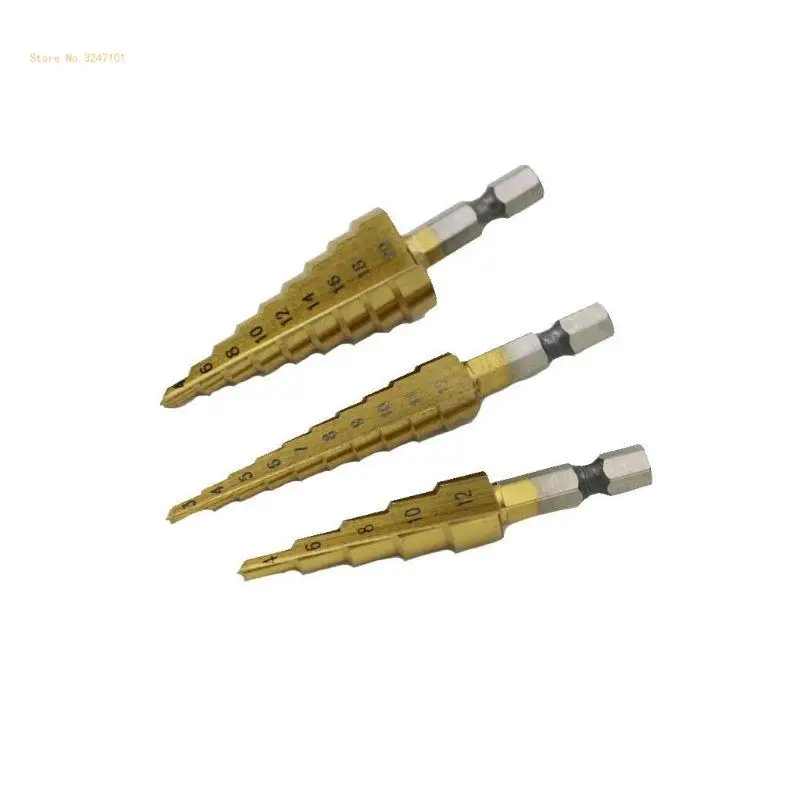 3-12mm 4-12mm 4-20mm Step Cone Drill Bit Hexagonal Shank High Speed Steel Hole Dropship