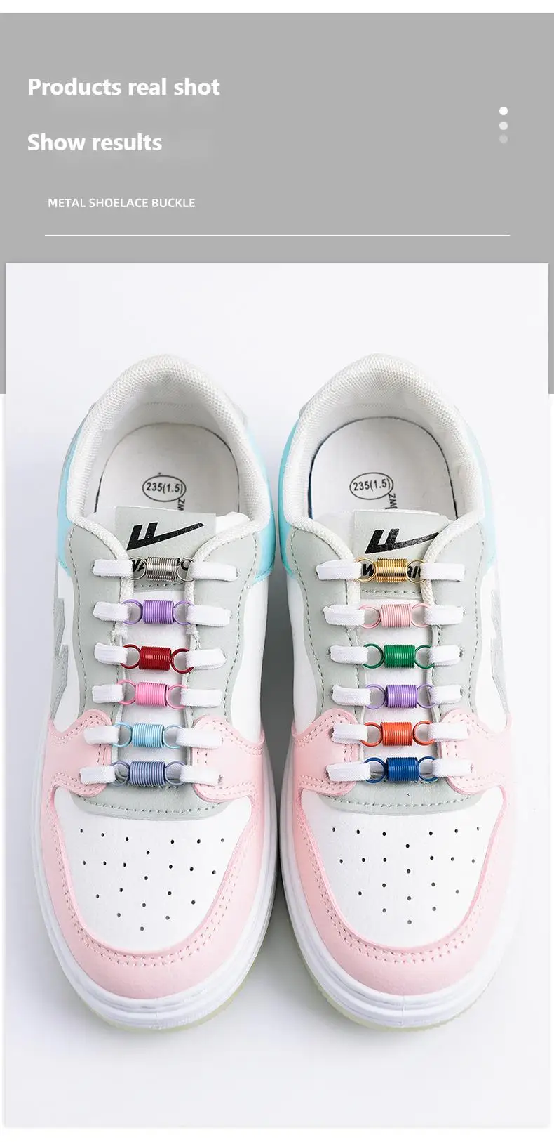 New Spring Laces Buckle Colorful Shoe Charms Quality Metal Sneakers Shoelaces Decorations Chapa Sneaker Shoes Accessories 1 Pair