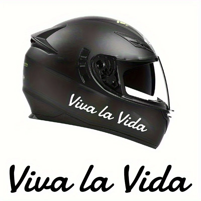 Viva la Vida Motorcycle Helmet Sticker 1Pcs Spanish Quote Waterproof UV Resistant Car Bumper Window Bicycle Frame Laptop