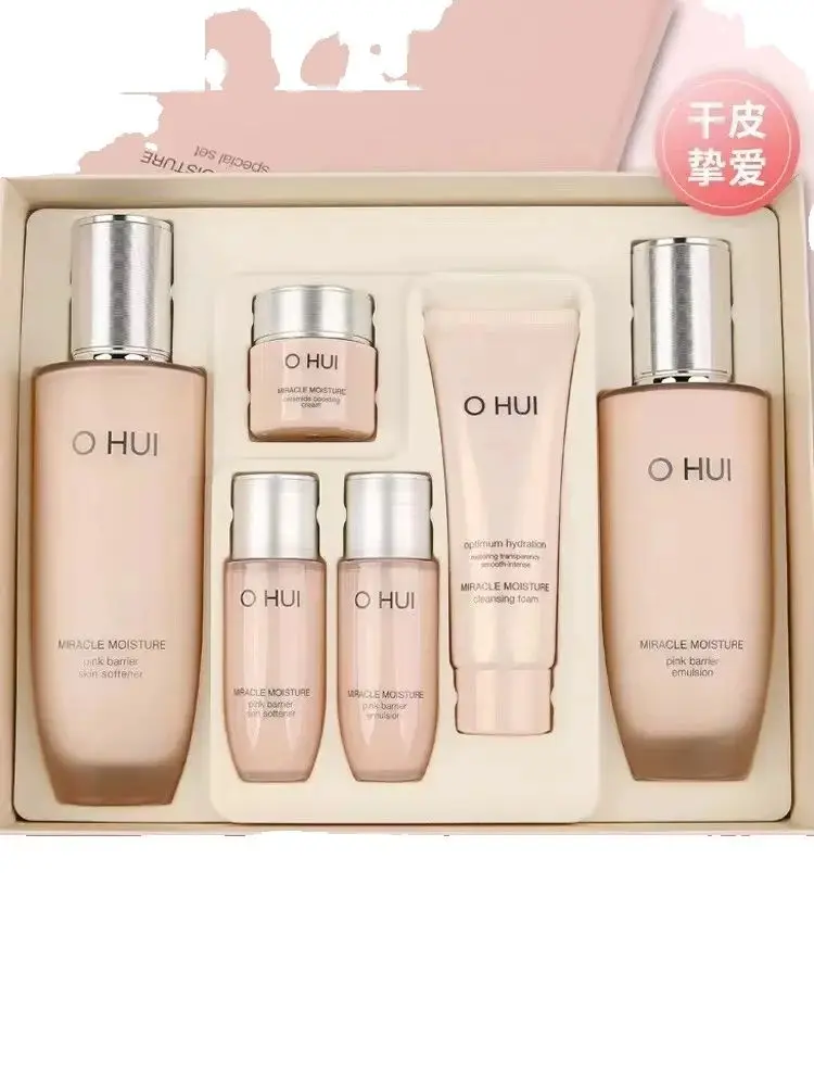 

Корейский SkinCare Ohui Pink Miracle Hydration Set Тонер-лосьон Увлажняющий восстанавливающий питательный крем для лица Оригинальная натуральная красота