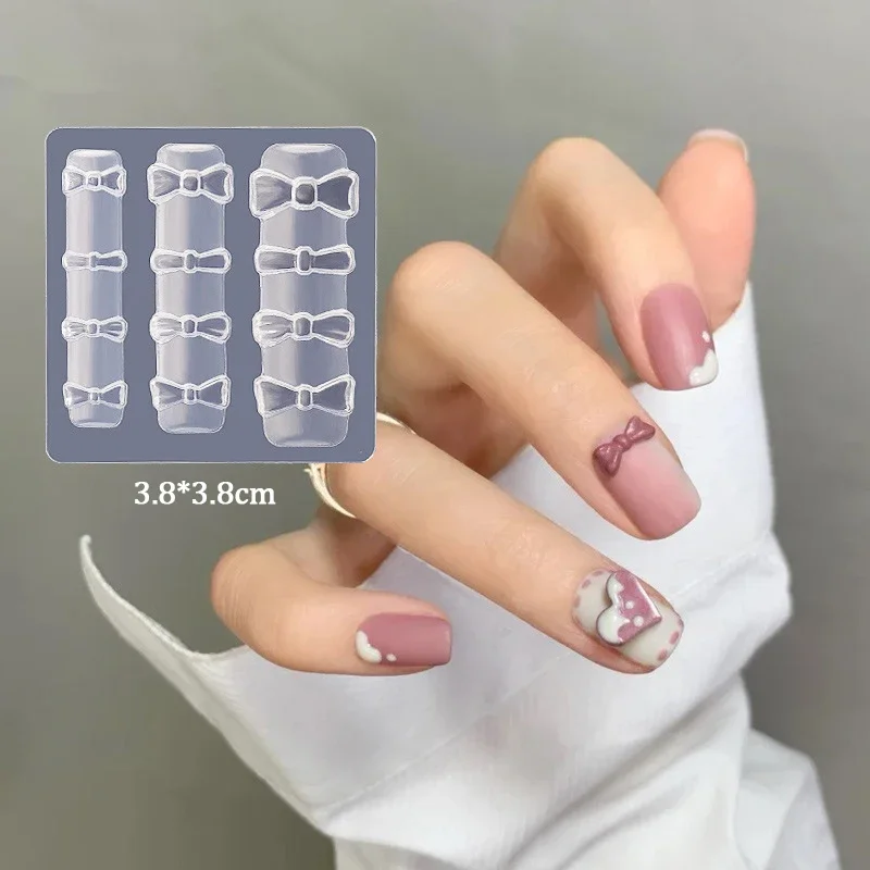 Bowknot Series 3D Nail Silicone Mold Nail Art Mold Lovely Carved Nails Template UV Gel Polish DIY Manicure Stamper Decorations