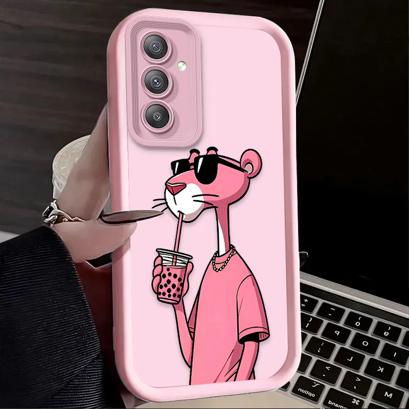 Pink Felidae Animal Case for Samsung Galaxy A55 A35 A25 A15 A05 A05S 5G A24 A13 A23 A12 A22 A32 A52 A52S A71 A72 A51 4G Etui