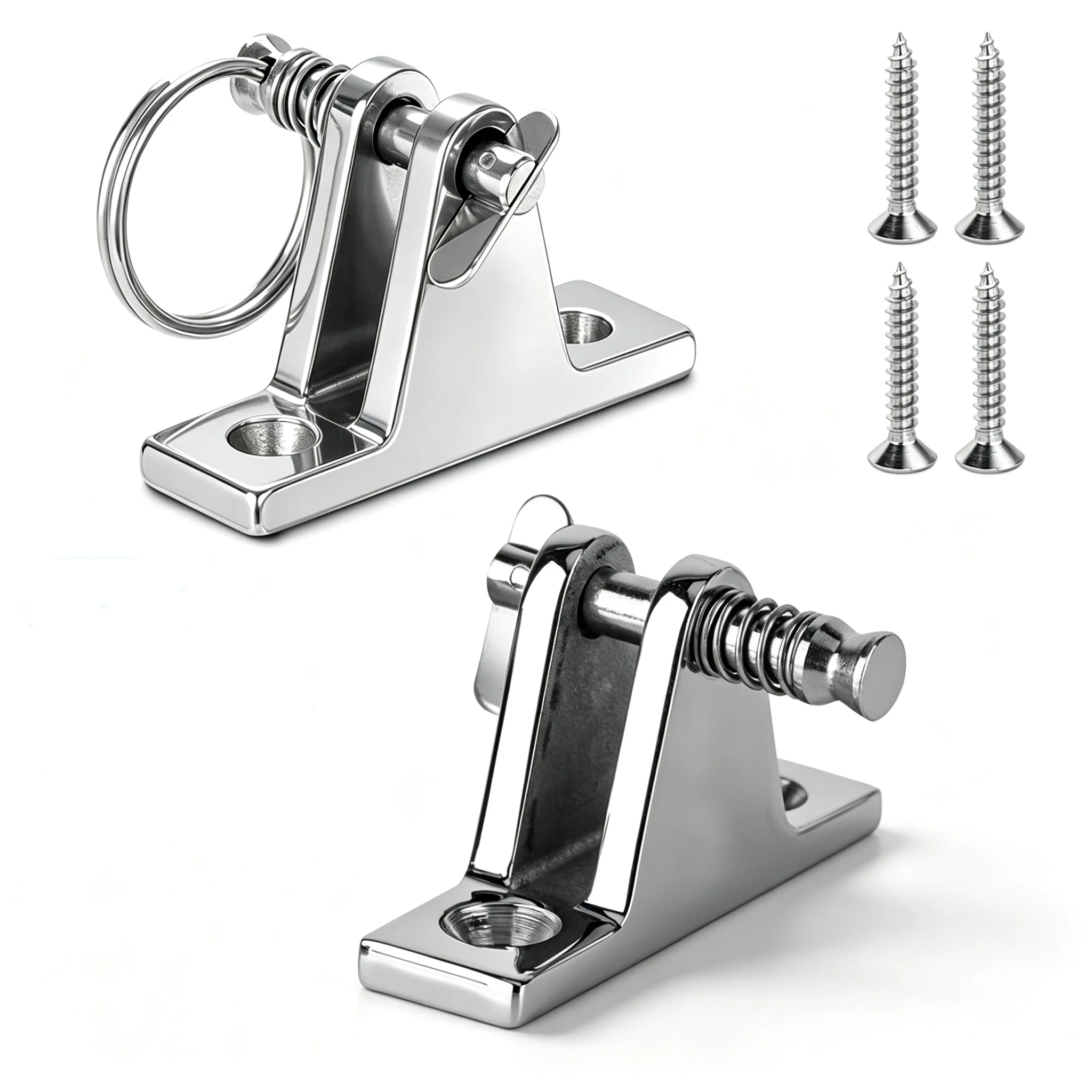 Kayak Deck Hinge Mount with Quick Release Pin Durable 316 Stainless Steel Bimini Top Fitting Boat Hinge Mount Marine Accessories